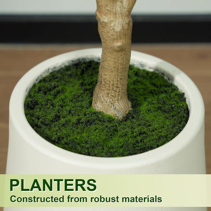 🌿 Lifelike Artificial Plant in a Natural Planter for a Touch of Green 🌱
