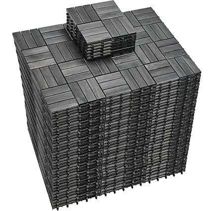 🍂 Transform Your Patio with Solid Acacia Wood Interlocking Tiles – Durable & Chic! 🌟