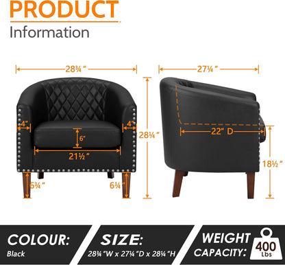 💺 Stylish Leather Backrest Cushion with Elegant Nailhead Detailing! 🏠