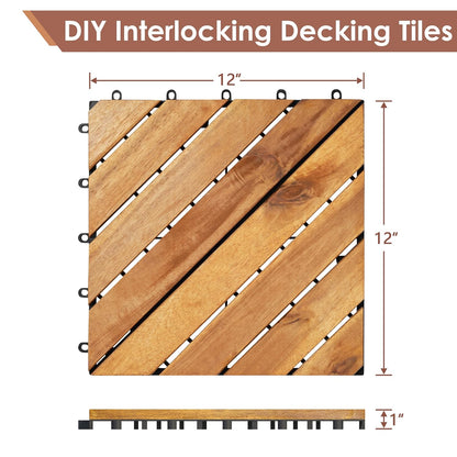 🍂 Transform Your Patio with Solid Acacia Wood Interlocking Tiles – Durable & Chic! 🌟